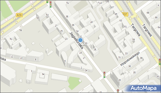 Warszawa, Jagiellońska, 23p, mapa Warszawy