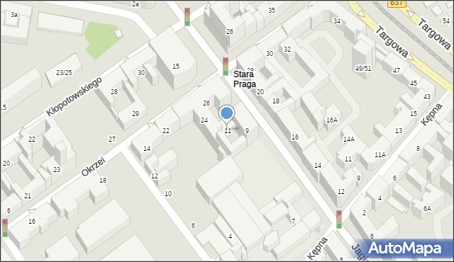 Warszawa, Jagiellońska, 11, mapa Warszawy