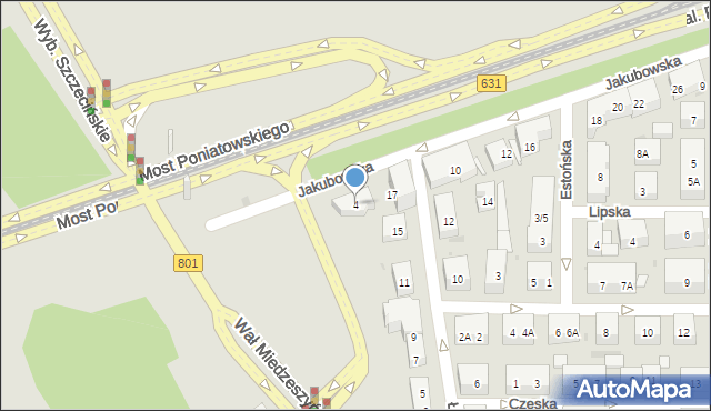 Warszawa, Jakubowska, 4, mapa Warszawy