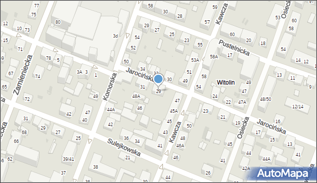 Warszawa, Jarocińska, 29, mapa Warszawy