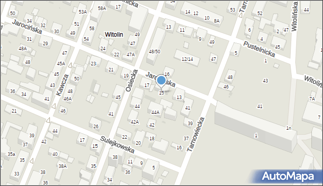 Warszawa, Jarocińska, 15, mapa Warszawy