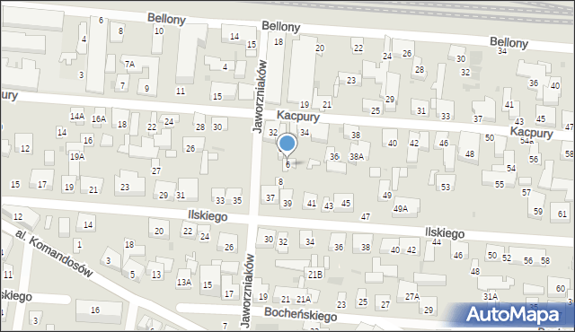 Warszawa, Jaworzniaków, 6, mapa Warszawy