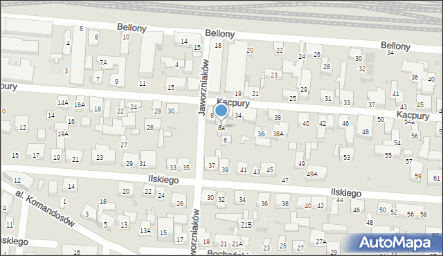 Warszawa, Jaworzniaków, 8a, mapa Warszawy