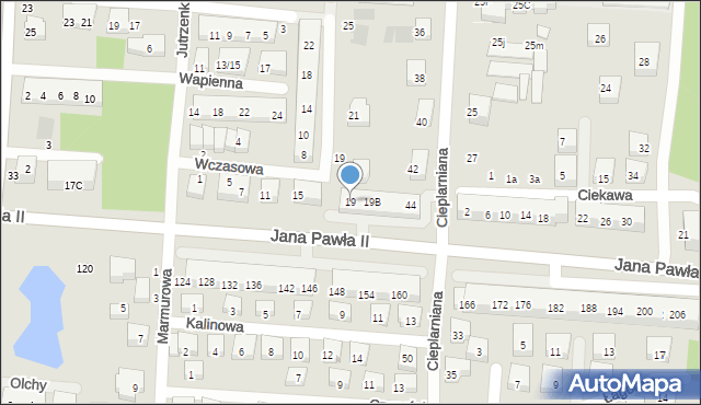 Warszawa, Jana Pawła II, 19, mapa Warszawy