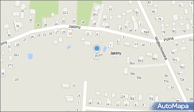 Wasilków, Jakimy, 9/1, mapa Wasilków