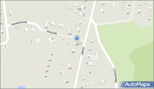 Węgorzewo, Jasna, 36g, mapa Węgorzewo