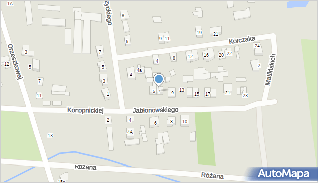 Węgrów, Jabłonowskiego Jana, kpt., 7, mapa Węgrów