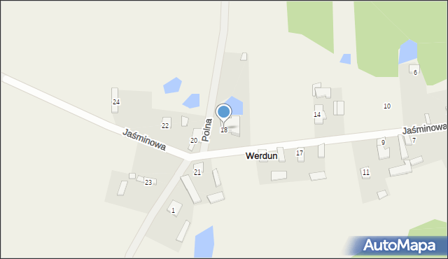 Werdun, Jaśminowa, 18, mapa Werdun