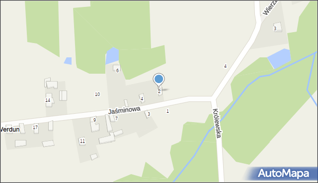 Werdun, Jaśminowa, 2, mapa Werdun