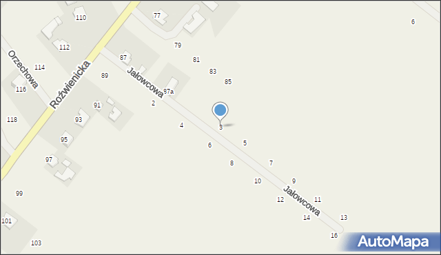 Widna Góra, Jałowcowa, 3, mapa Widna Góra