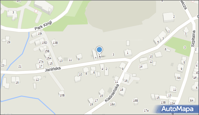 Wieliczka, Janińska, 5, mapa Wieliczka