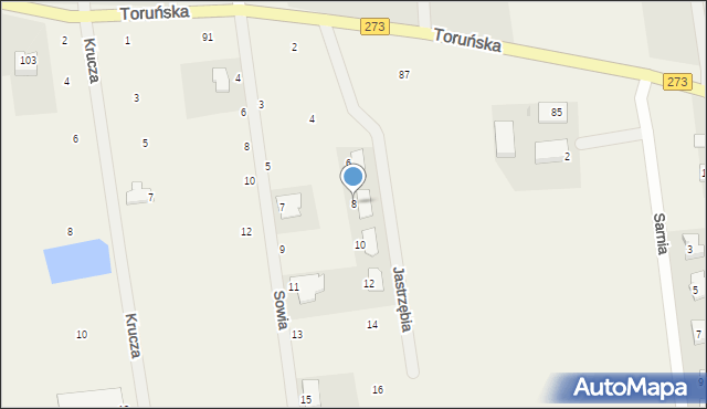 Wielka Nieszawka, Jastrzębia, 8, mapa Wielka Nieszawka