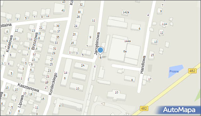 Wieruszów, Jarzębinowa, 6, mapa Wieruszów