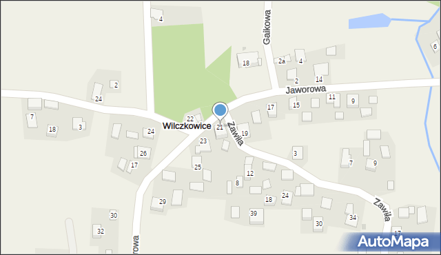 Wilczkowice, Jaworowa, 21, mapa Wilczkowice