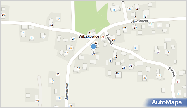 Wilczkowice, Jaworowa, 25, mapa Wilczkowice