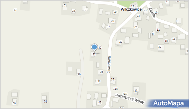 Wilczkowice, Jaworowa, 32, mapa Wilczkowice