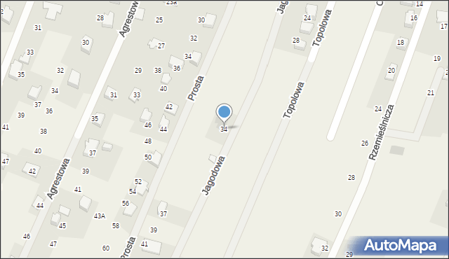 Wilkowice, Jagodowa, 34, mapa Wilkowice