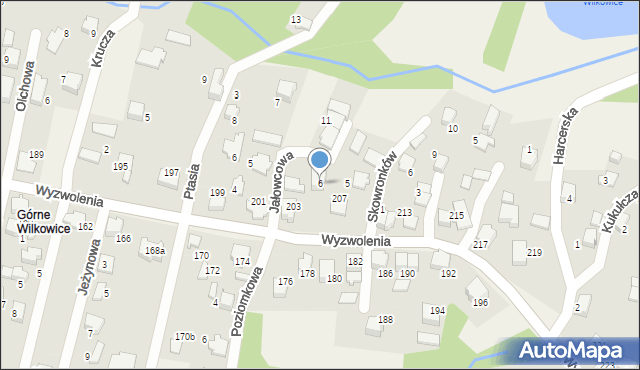 Wilkowice, Jałowcowa, 6, mapa Wilkowice