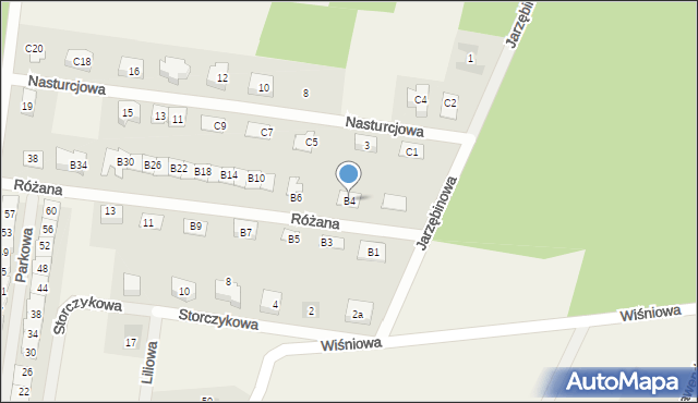 Wilkszyn, Jarzębinowa, B4, mapa Wilkszyn