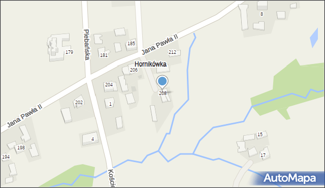 Witanowice, Jana Pawła II, 208, mapa Witanowice