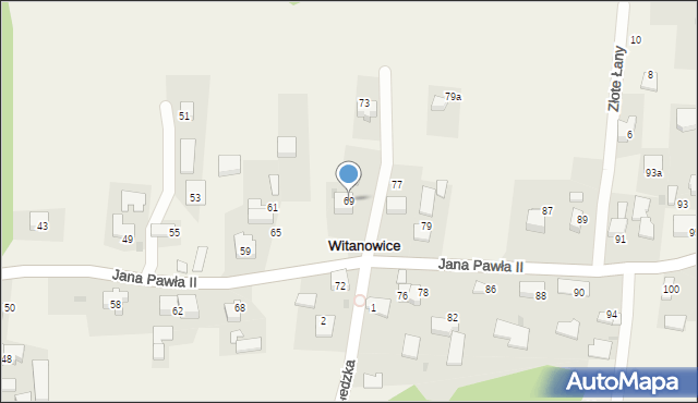 Witanowice, Jana Pawła II, 69, mapa Witanowice