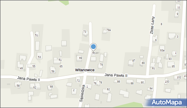 Witanowice, Jana Pawła II, 77, mapa Witanowice