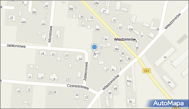 Władzimirów, Jabłoniowa, 25, mapa Władzimirów