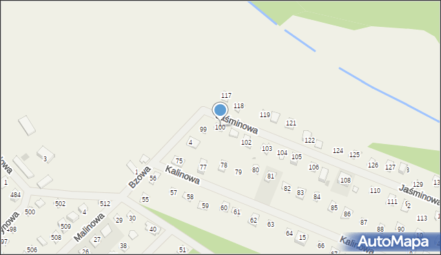 Wojnówko, Jaśminowa, 100, mapa Wojnówko