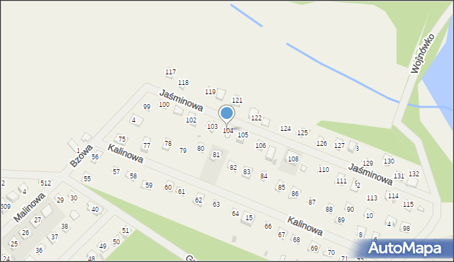 Wojnówko, Jaśminowa, 104, mapa Wojnówko