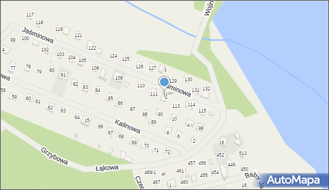 Wojnówko, Jaśminowa, 9, mapa Wojnówko