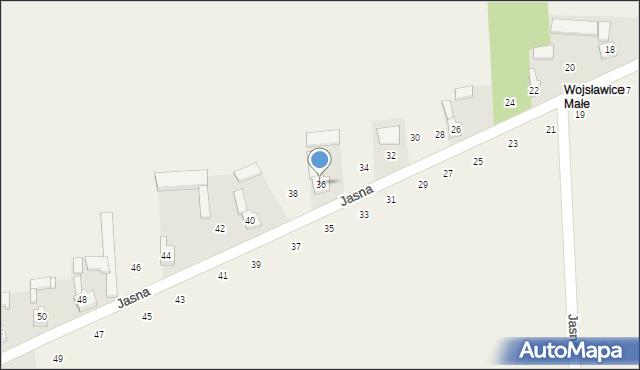 Wojsławice, Jasna, 36, mapa Wojsławice