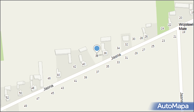 Wojsławice, Jasna, 38, mapa Wojsławice