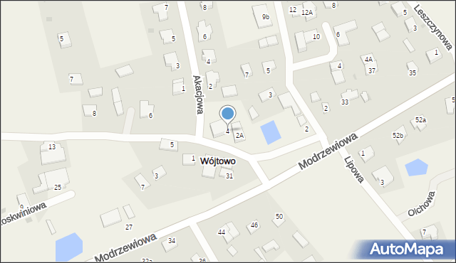 Wójtowo, Jaśminowa, 4, mapa Wójtowo