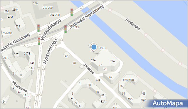 Wrocław, Jaracza Stefana, 75c, mapa Wrocławia