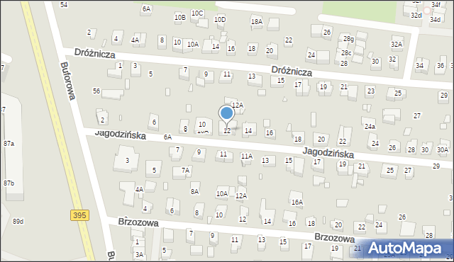 Wrocław, Jagodzińska, 12, mapa Wrocławia