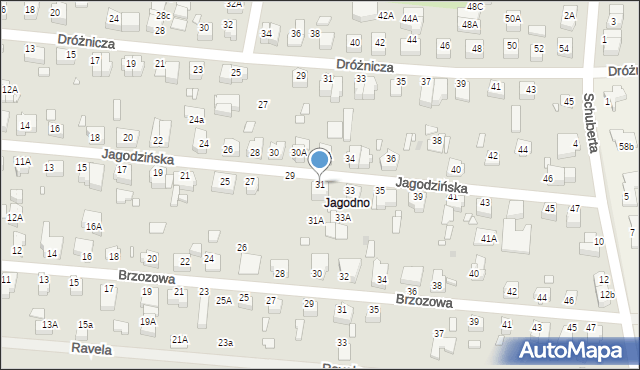 Wrocław, Jagodzińska, 31, mapa Wrocławia