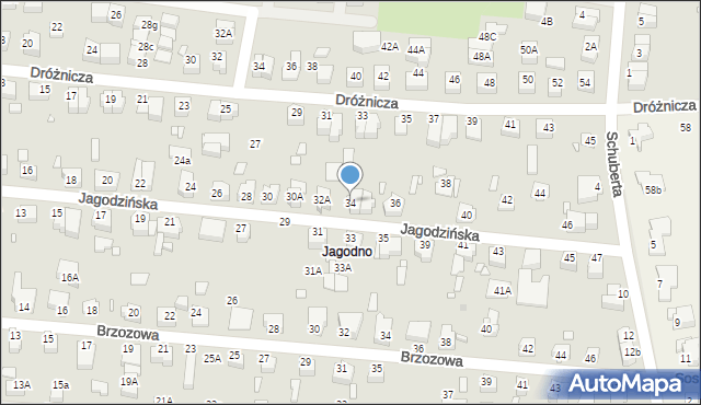 Wrocław, Jagodzińska, 34, mapa Wrocławia