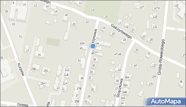 Wrocław, Jarzynowa, 40, mapa Wrocławia