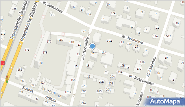 Wrocław, Januszowicka, 16, mapa Wrocławia