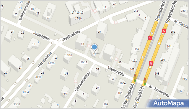 Wrocław, Jastrzębia, 11, mapa Wrocławia
