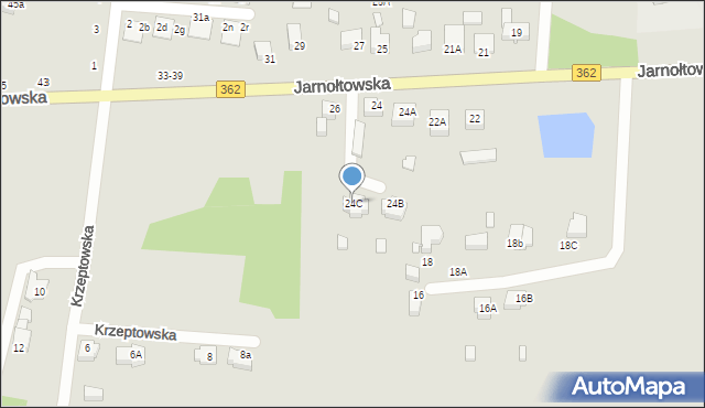 Wrocław, Jarnołtowska, 24C, mapa Wrocławia