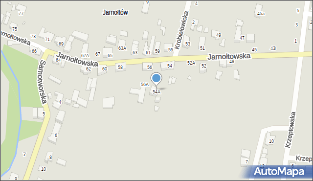 Wrocław, Jarnołtowska, 54A, mapa Wrocławia