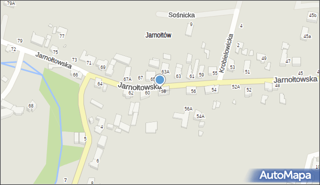 Wrocław, Jarnołtowska, 58A, mapa Wrocławia