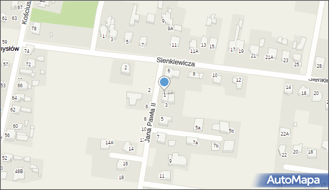 Wymysłów, Jana Pawła II, 1, mapa Wymysłów