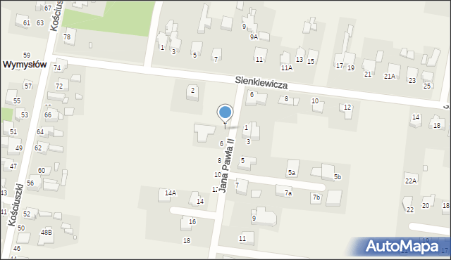Wymysłów, Jana Pawła II, 4, mapa Wymysłów