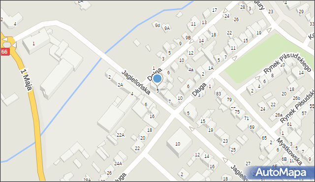 Wysokie Mazowieckie, Jagiellońska, 5, mapa Wysokie Mazowieckie