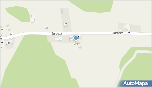 Ząb, Jarosze, 27a, mapa Ząb