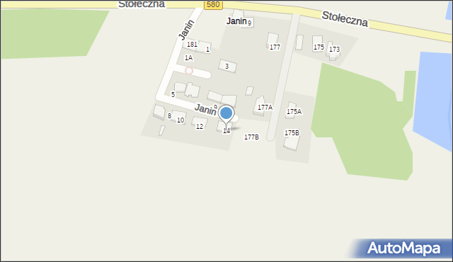 Zaborów, Janin, 14, mapa Zaborów