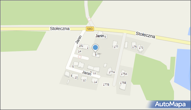 Zaborów, Janin, 3, mapa Zaborów