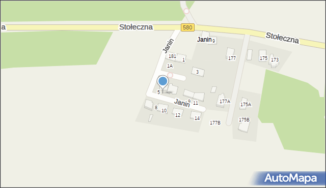 Zaborów, Janin, 7, mapa Zaborów